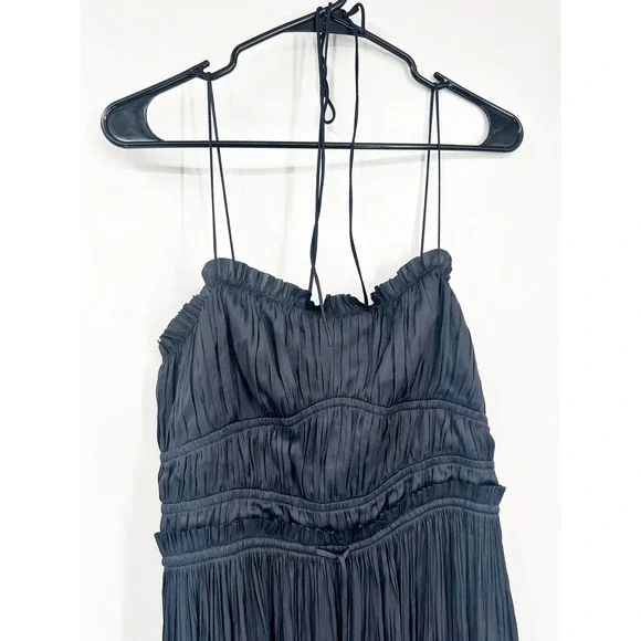 Ulla Johnson Neveah Ruffle Midi Dress Midnight Black Sleeveless Flowy Size 6 - Picture 6 of 6
